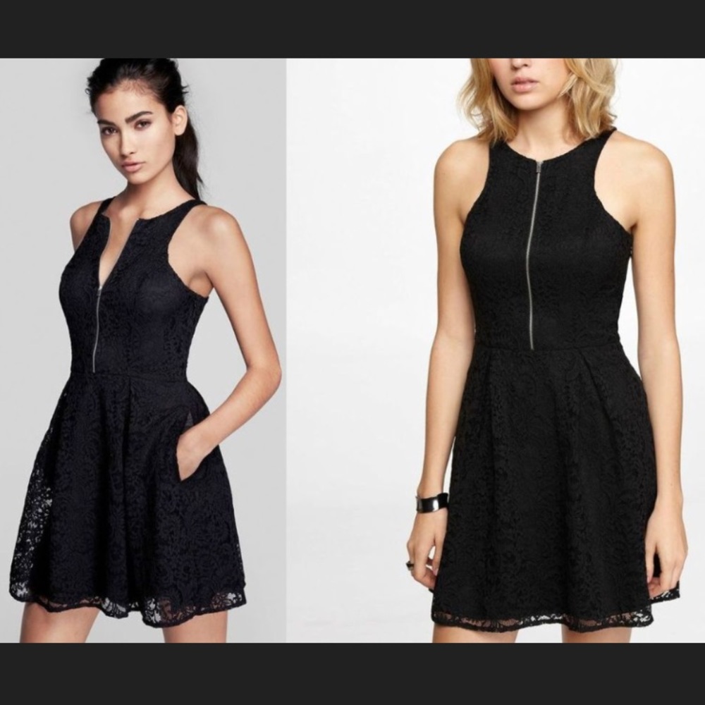 Express fit and flare dress with pockets